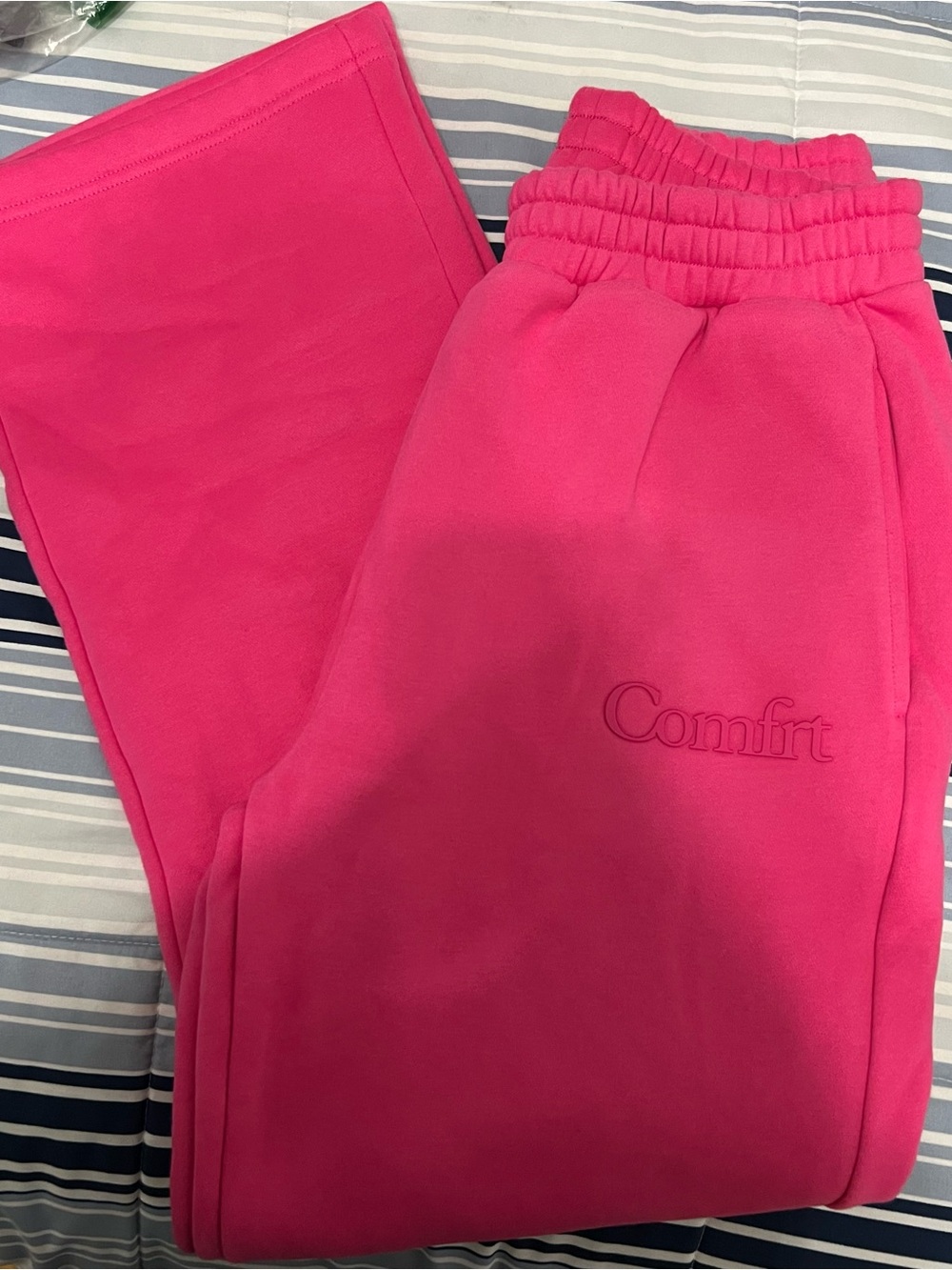 Comfort Embroidered Fleece Joggers - Bright Pink - Picture 1 of 4